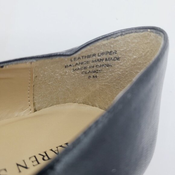 Karen Scott Womens Size 8 Black Leather Heels 2.5" Pumps W/ Scuffs & Wear - Picture 9 of 10
